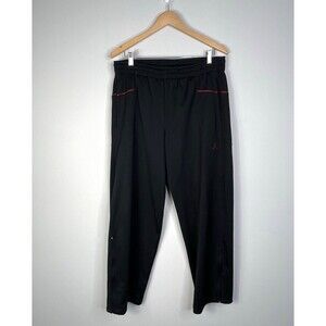 NIKE JORDAN Pants Men's Size M Dri Fit Black & Red Athletic Zip Ankle